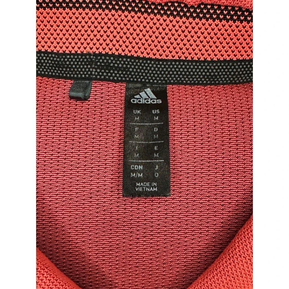 ADIDAS AeroSport Flash Red Black Polo Golf Shirt Short Sleeve FJ9914 Mens Medium